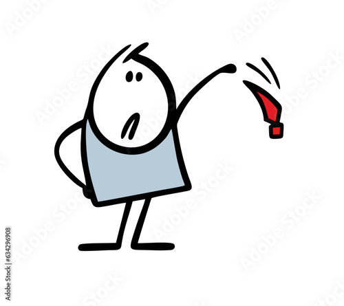 Doodle businessman in a business suit throws away a red tie . Vector illustration of a stickman is released from work, day off or vacation.