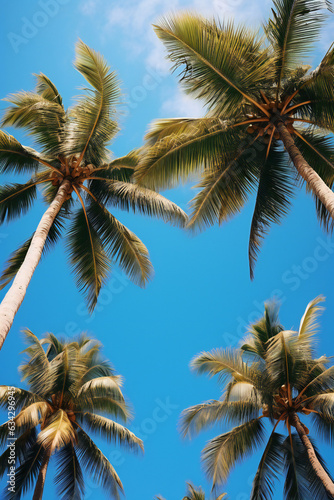 Palm trees in summer on a tropical beach