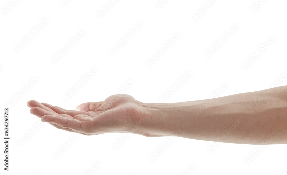 Man hand to hold something isolated on white background Man hand to hold something isolated on white background