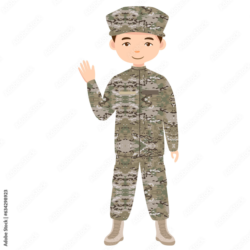 character of soldier. men flat cartoon character design. US Army soldiers Isolated. character of soldier. men flat cartoon character design. US Army soldiers Isolated.