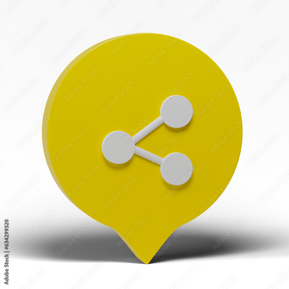 3d render. Share sign icon isolated on transparent background. social media, connection, network concept. 3d render. Share sign icon isolated on transparent background. social media, connection, network concept.