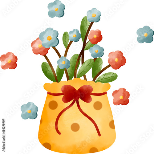 Beautiful flower pot with white rabbit ver.2
