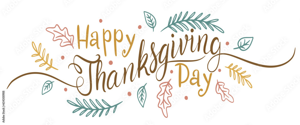 Happy thanksgiving vector letteing
