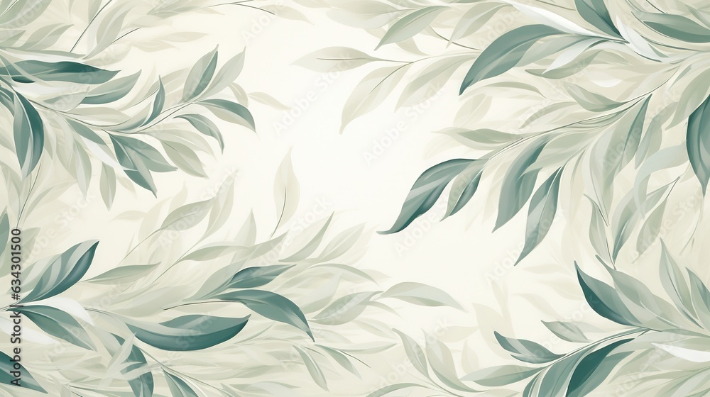 a wallpaper with leaves on it in a white room. generative ai a wallpaper with leaves on it in a white room. generative ai