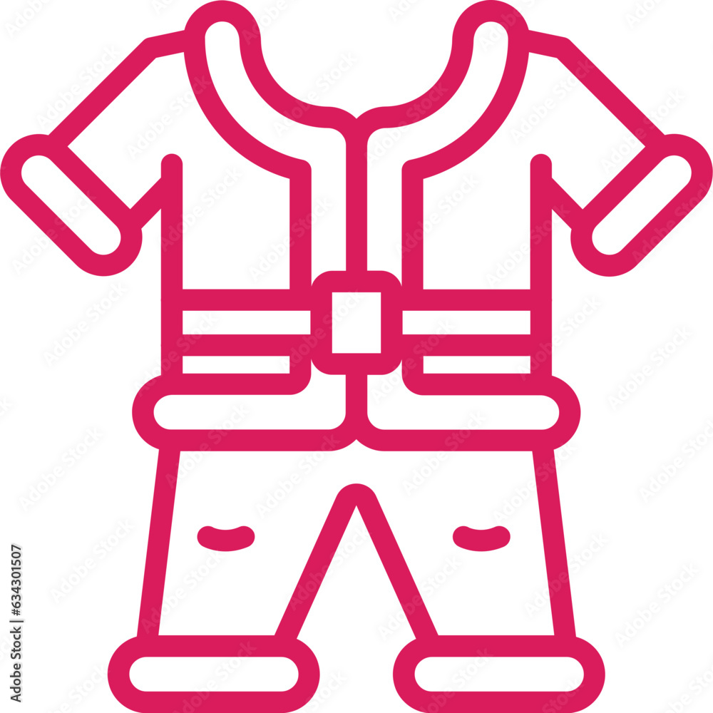 santa claus costume line icon and illustration santa claus costume line icon and illustration