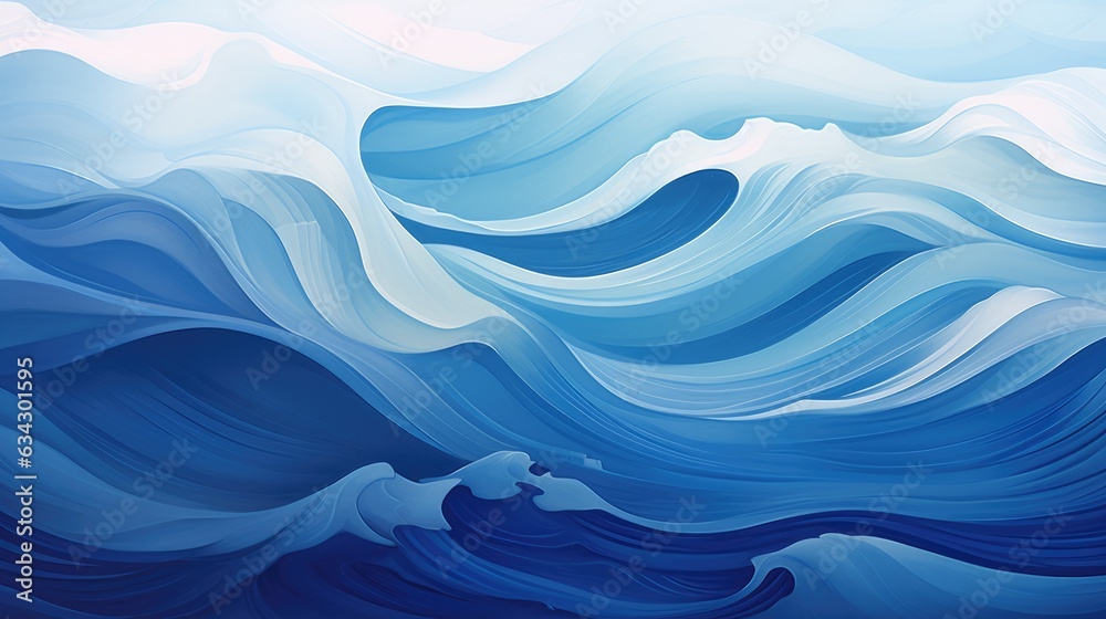 Waves in Blue Colors