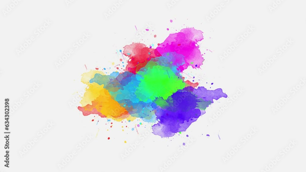 Watercolor paint brush stroke, ink splash transition slow motion Watercolor paint brush stroke, ink splash transition slow motion
