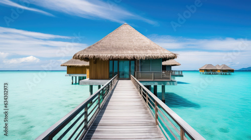 An overwater bungalow with a clear floor in the Maldives © RDO