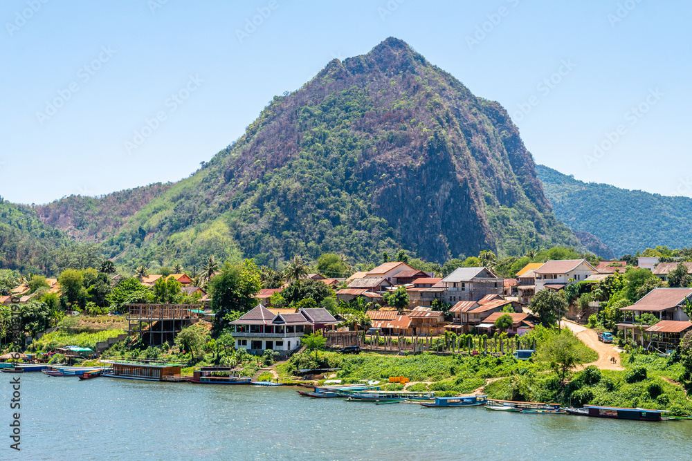 Fototapeta premium countryside town of nong khiaw in laos
