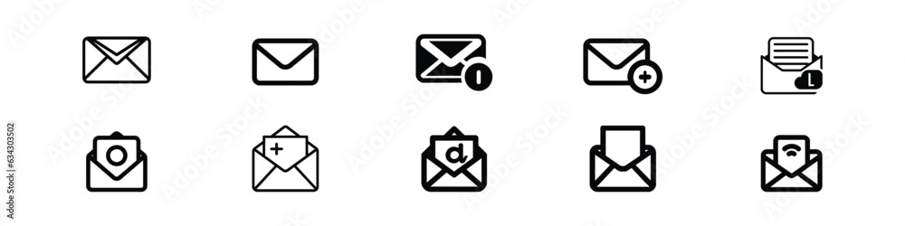 Mail icon set, mail notification icon set, Email envelope icons, Message Icon. Email or News Illustrations icon Vector, mailbox icons set Mail icon set, mail notification icon set, Email envelope icons, Message Icon. Email or News Illustrations icon Vector, mailbox icons set