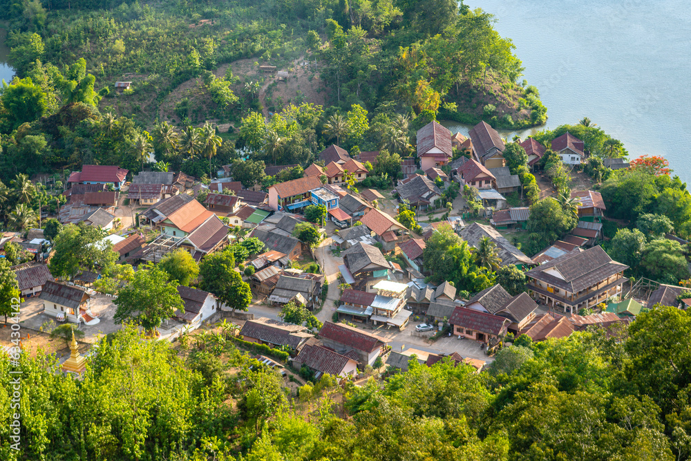 countryside town of nong khiaw in laos