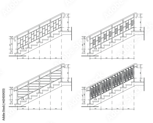 Detailed architectural plan of stairs	
