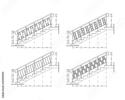 Detailed architectural plan of stairs	
