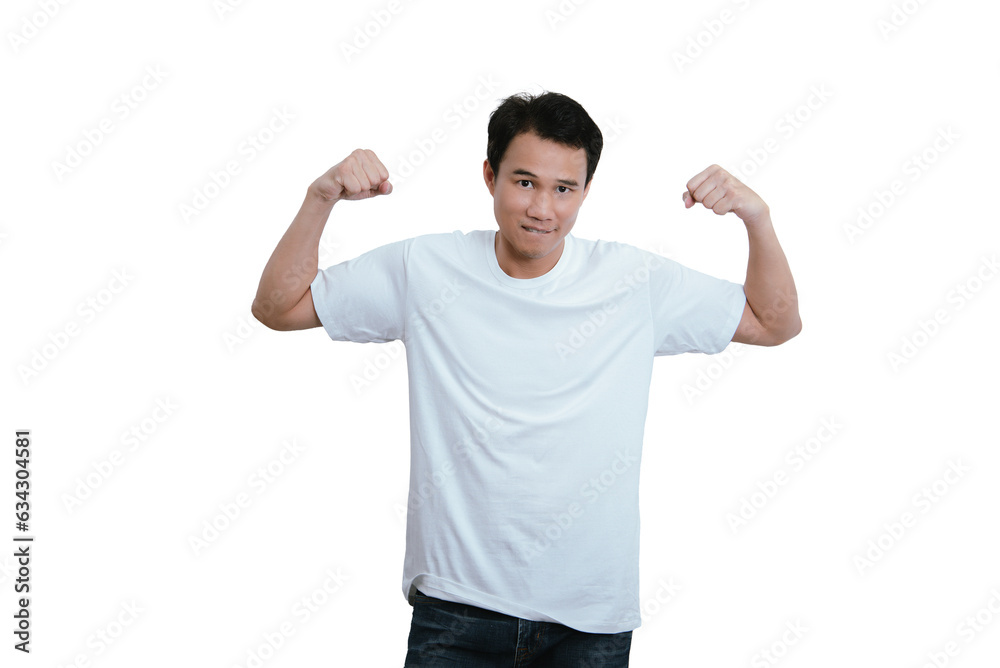 Portrait thai guy looking happyness isolate Portrait thai guy looking happyness isolate