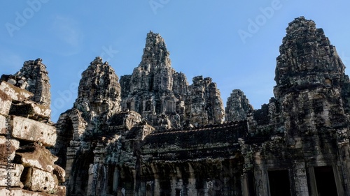 Capture of Bayon, an iconic Khmer temple in Angkor known for its architectural splendor, built during King Jayavarman VII's reign.