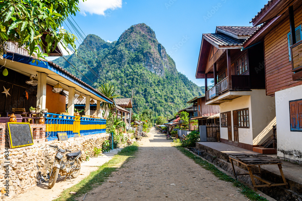 countryside town of nong khiaw in laos