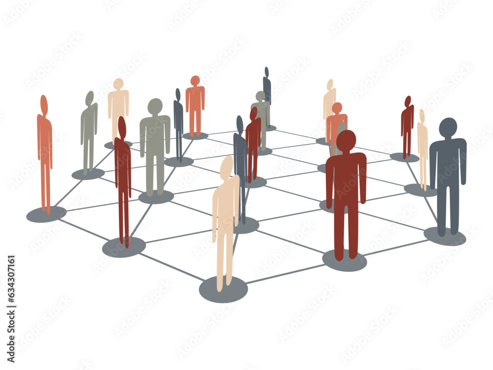 Social network of people scheme. Social media, teamwork concept. Relationship and communication of modern people. Teamwork concept. 3d illustration connecting people on the internet. Social network of people scheme. Social media, teamwork concept. Relationship and communication of modern people. Teamwork concept. 3d illustration connecting people on the internet.