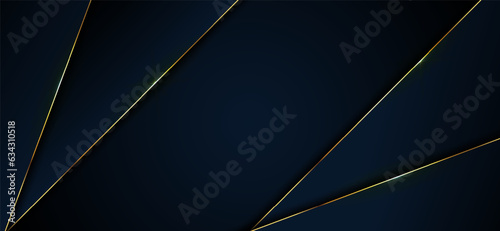 dark blue luxury premium background texture overlap layer line golden modern design vector illustration