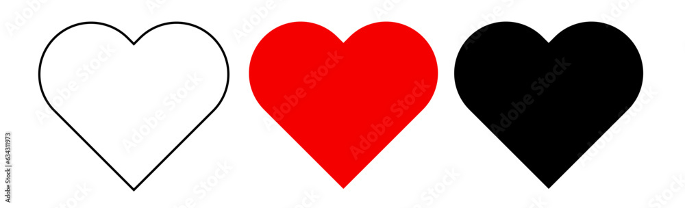 set of heart icon in different. heart vector set of heart icon in different. heart vector