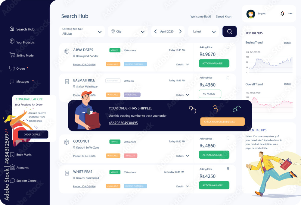 Free vector user panel business dashboard Free vector user panel business dashboard