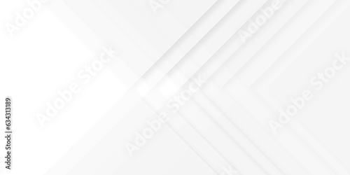 Modern Abstract white background design with layers of textured white transparent material in triangle and squares shapes. White color technology concept geometric line vector background.