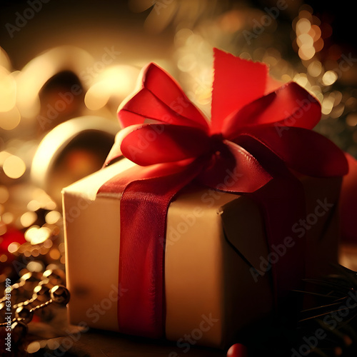 Weihnachtszeit - Weihnachtsgeschenk auf verschiedenen Hintergrund mit unterschiedlicher Bildstimmung