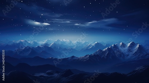  a night scene with mountains and a full moon in the sky. generative ai