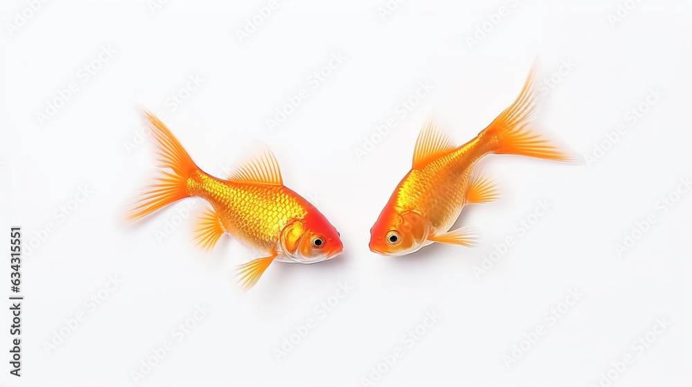 Fototapeta premium goldfish isolated on solid white