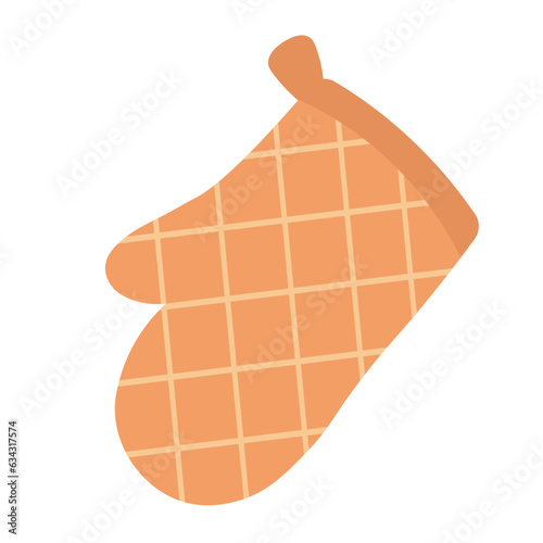 Kitchen potholder in the form of a mitten, with a pattern. Objects Are Repainted.