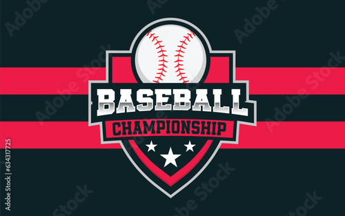 Baseball championship vector logo, Modern professional emblem for the baseball team