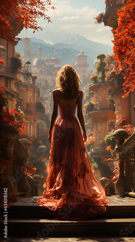 woman with long dress