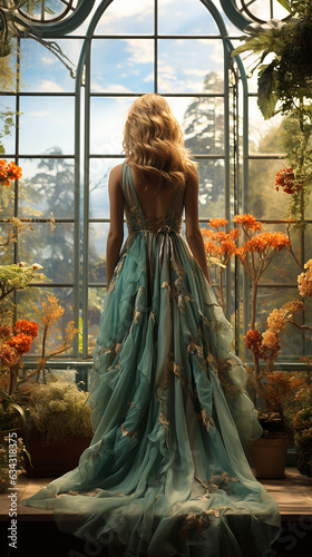 woman with long dress