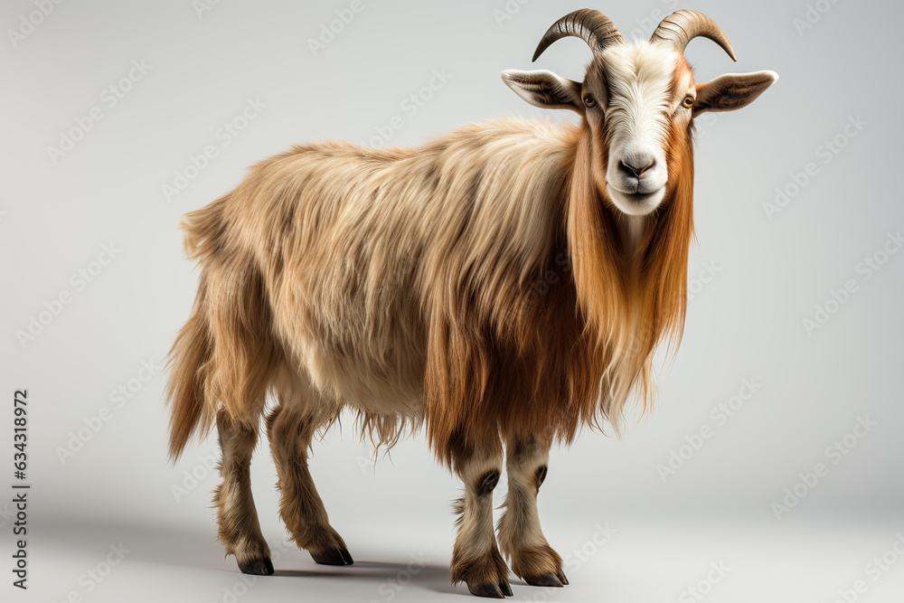 Happy smile goat isolated on white background Generative AI Happy smile goat isolated on white background Generative AI