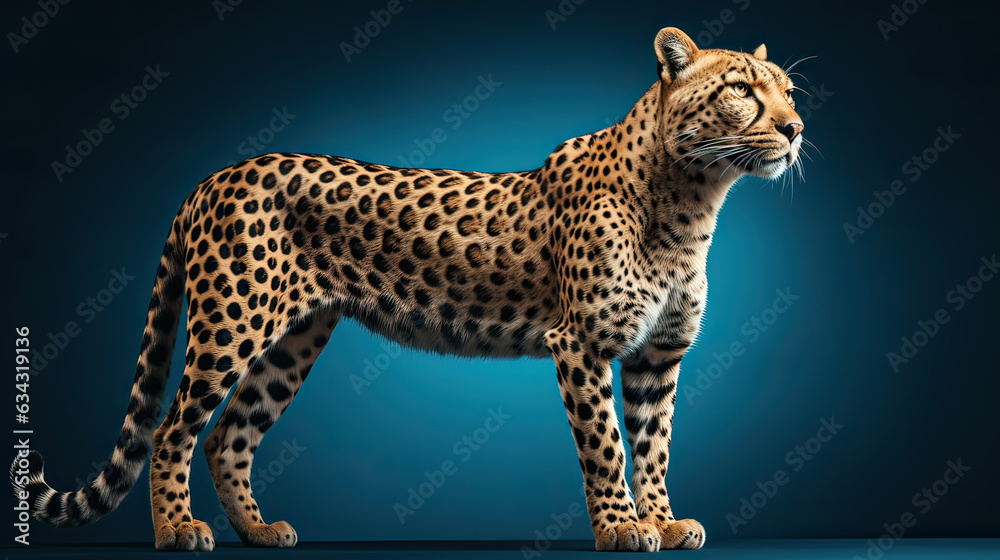 Fototapeta premium leopard isolated on white background Generative AI