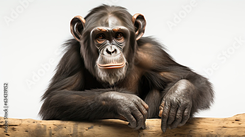 chimpanzee isolated on white background Generative AI