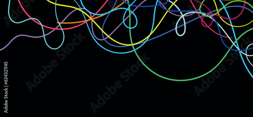 sfondo, pattern, linee, colorate, aggrovigliate, 