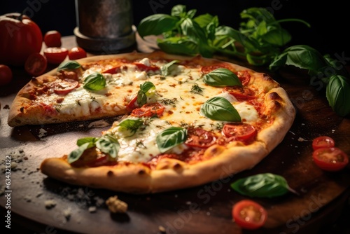 A close-up of a homemade pizza - Comfort food and culinary skills - AI Generated