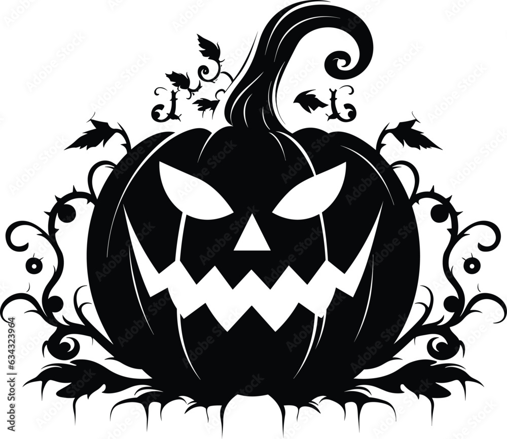 Halloween pumpkin illustration isolated on white background for t-shirt 