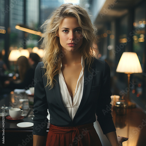 portrait of a woman in cafe