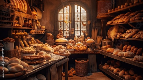 fresh bread in the market Generative AI, AI Generated