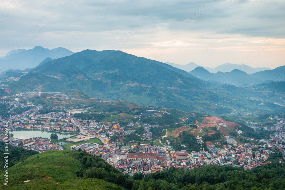 countryside view of sapa valley, vietnam