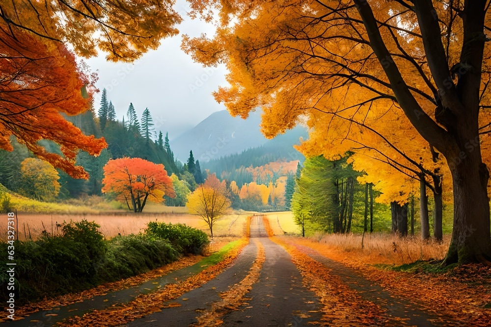 Fototapeta premium autumn landscape in the forest