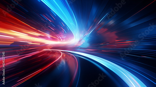 Light speed concept background with red and blue color