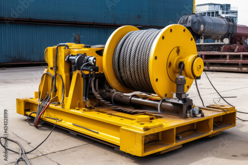 Powerful winch in action, lifting heavy cargo with ease and precision