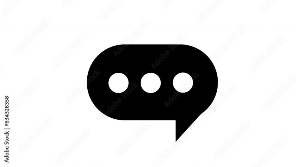 Speech bubble animation icon, alpha channel included.
