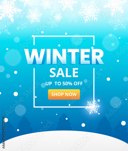 winter sale promotion vector illustration