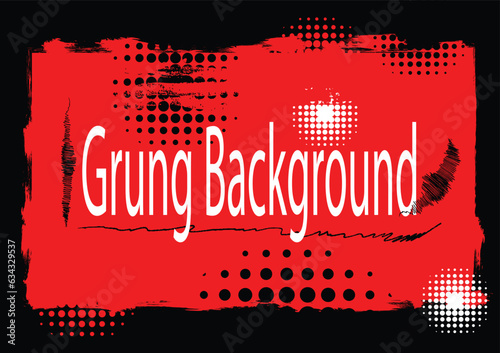 The grunge abstract  made with a red brush on a black background. There is space for inserting text, can be used as cards, book covers, banners.
