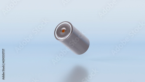 lithium traction 4680 battery cell for battery modules on white background, mass production of batteries high power, energy for electric vehicles, dry electrode, alternative energy development concept