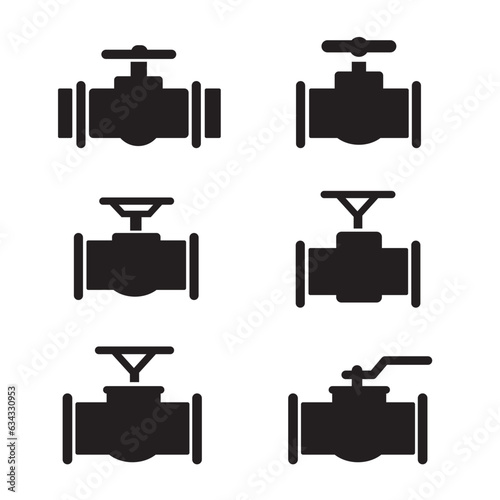 Collection of simple gas pipelines switch vector icon illustration