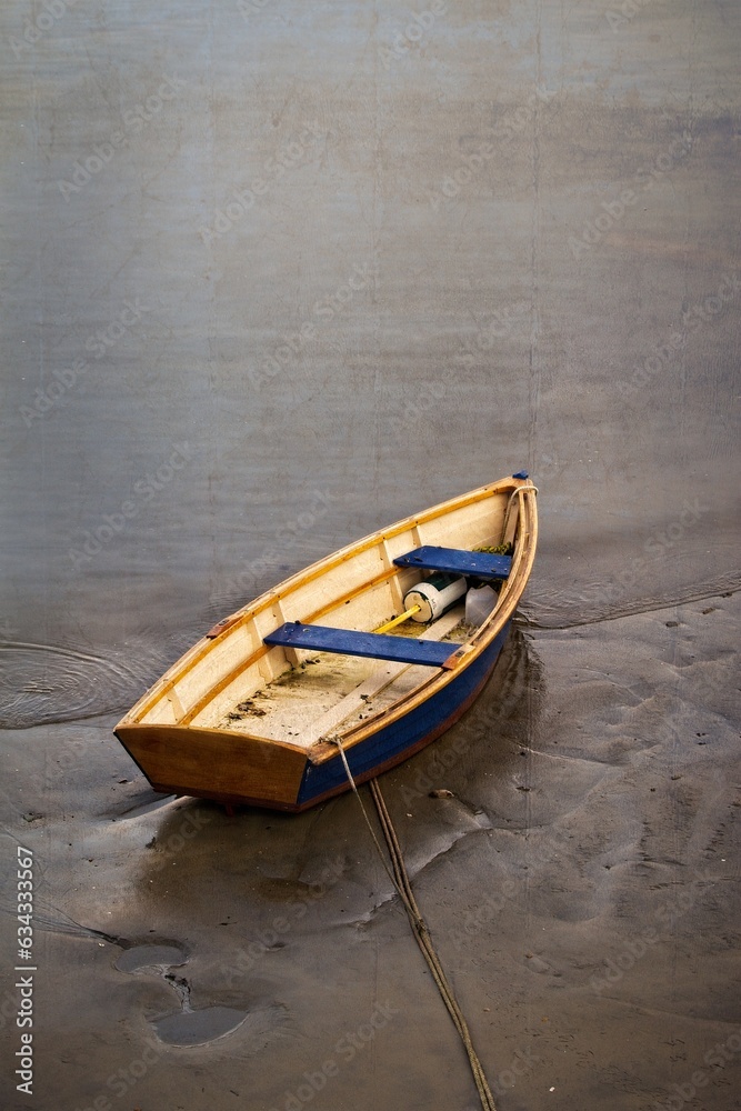 old wooden boat on the beach